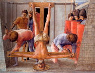 Распятие Святого Петра. Фрагмент. Часть полиптиха из церкви Кармине в Пизе. Мазаччо